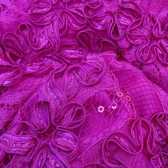 Jessica Howard Magenta/Fuchsia Sequined Soutache Lace Sheath Dress, size 16 - Picture 14 of 16